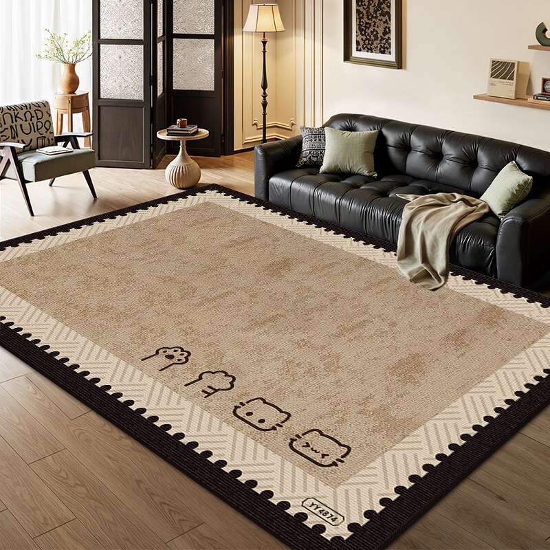 简约客厅地毯2026新款法式地垫春夏沙发卧室大面积地垫免洗可擦 - 官方国货甄选出品