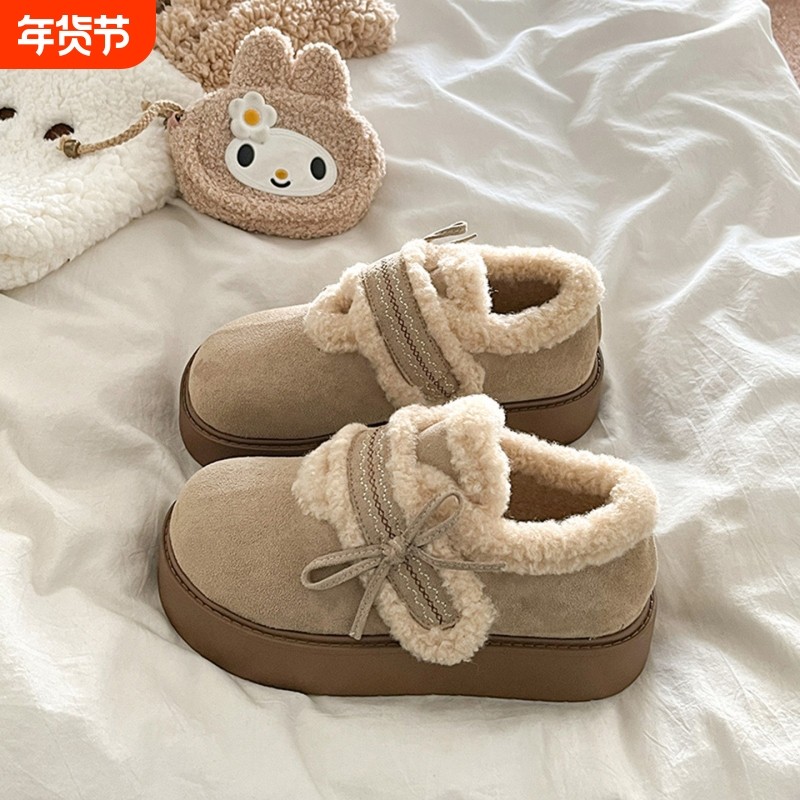 复古增高厚底加绒保暖勃肯鞋女2025冬季新款雪地靴魔术贴毛毛棉鞋,女鞋,勃肯鞋/软木鞋,淘宝优惠券,粉丝福利购,淘宝优惠卷