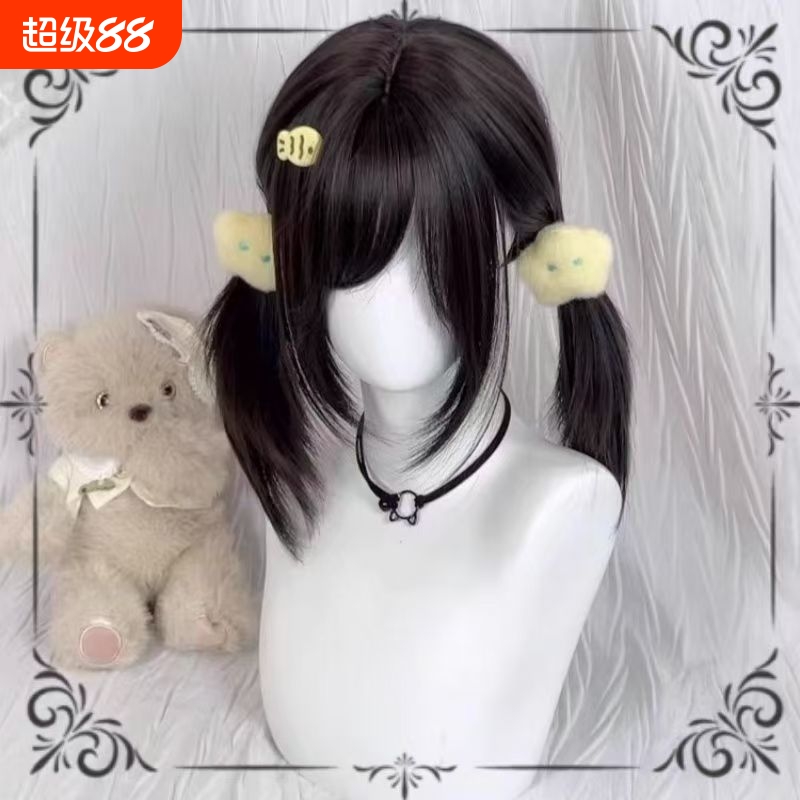 短发假发lolita刘海双马尾萌妹日常仿真锁骨发假发全套女