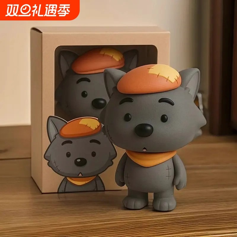 灰太狼大王手办公仔灰太狼桌面摆件可爱创意玩偶装饰礼物卡通装饰