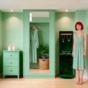 亚克力安全防碎免打孔贴墙自粘家用镜子试衣镜全身穿衣镜衣柜