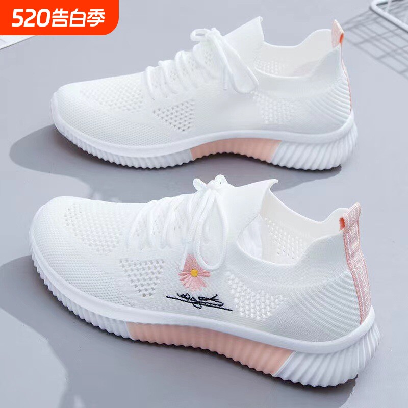 回力女鞋2026新款夏季飞织网面网鞋镂空薄款轻便运动鞋软底小白鞋