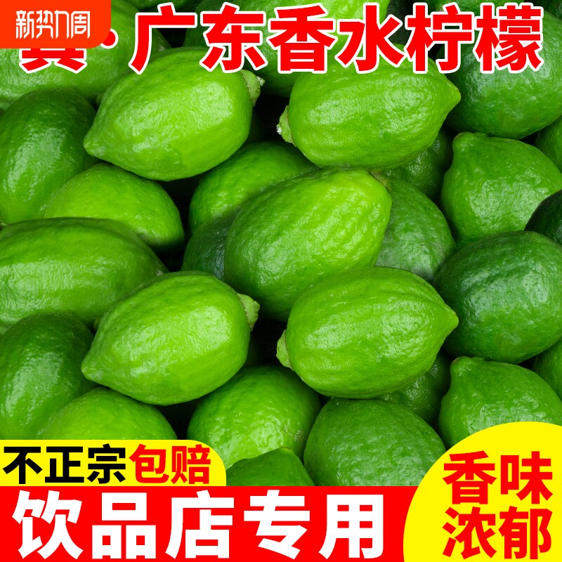 广东香水柠檬新鲜正宗青柠檬无籽大果一级果应当季水果奶茶店专用