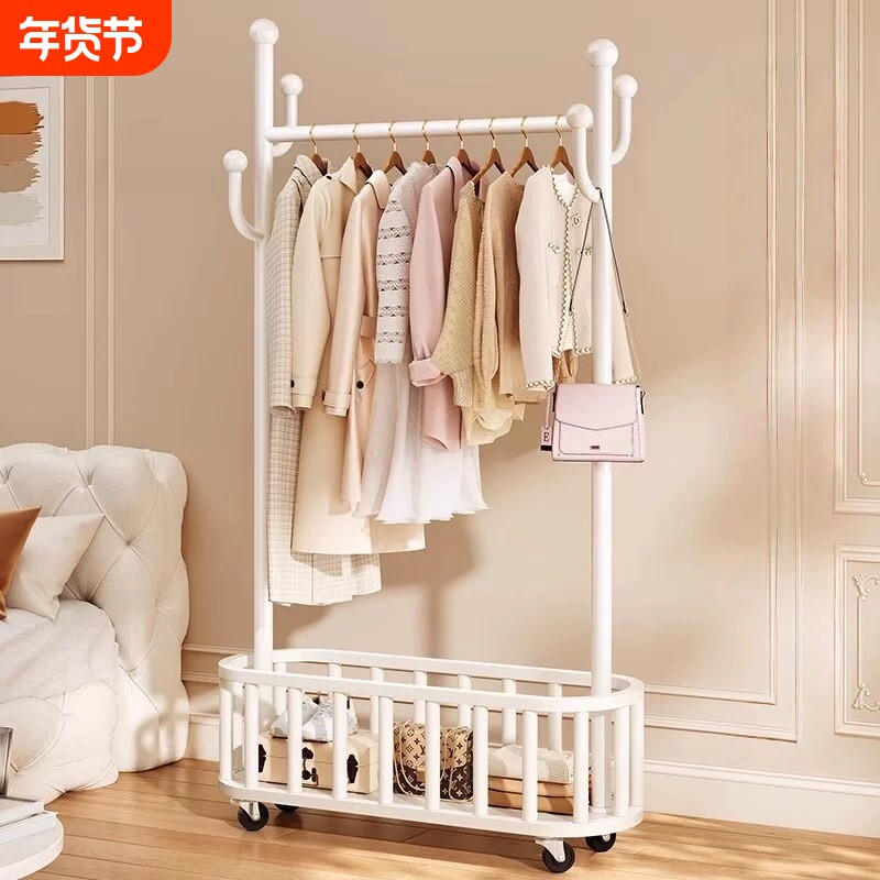 衣架落地卧室挂衣架家用室内晾衣架晒衣服架子房间简易移动置物