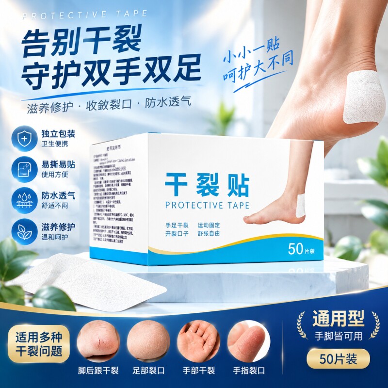 干裂贴脚后跟干裂口手脚开裂脚跟防裂保护手足舒适滋润独立包装
