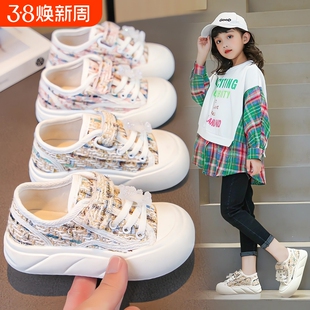 童鞋女童春款2025新款儿童帆布鞋透气板鞋中大童女孩运动布鞋春秋