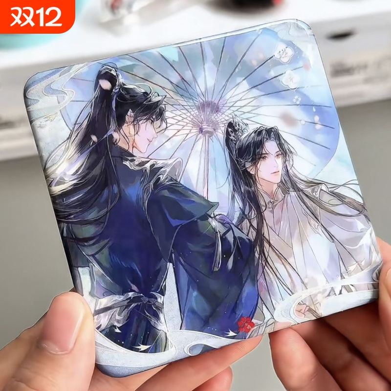 二哈和他的白猫师尊周边一伞尘缘墨燃方形双闪吧唧徽章礼物