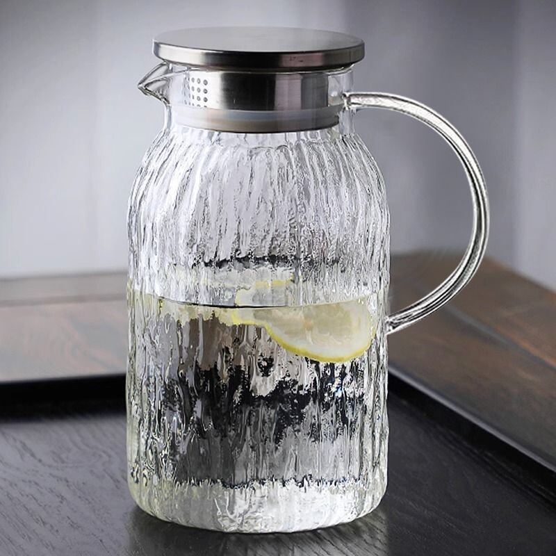 冷水壶耐高温树纹家用凉水壶杯大容量客厅玻璃壶泡茶壶套装高颜值