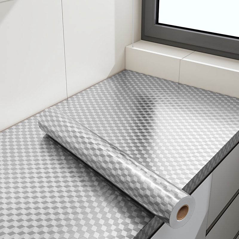 厨房防油贴纸台面橱柜自粘锡箔纸