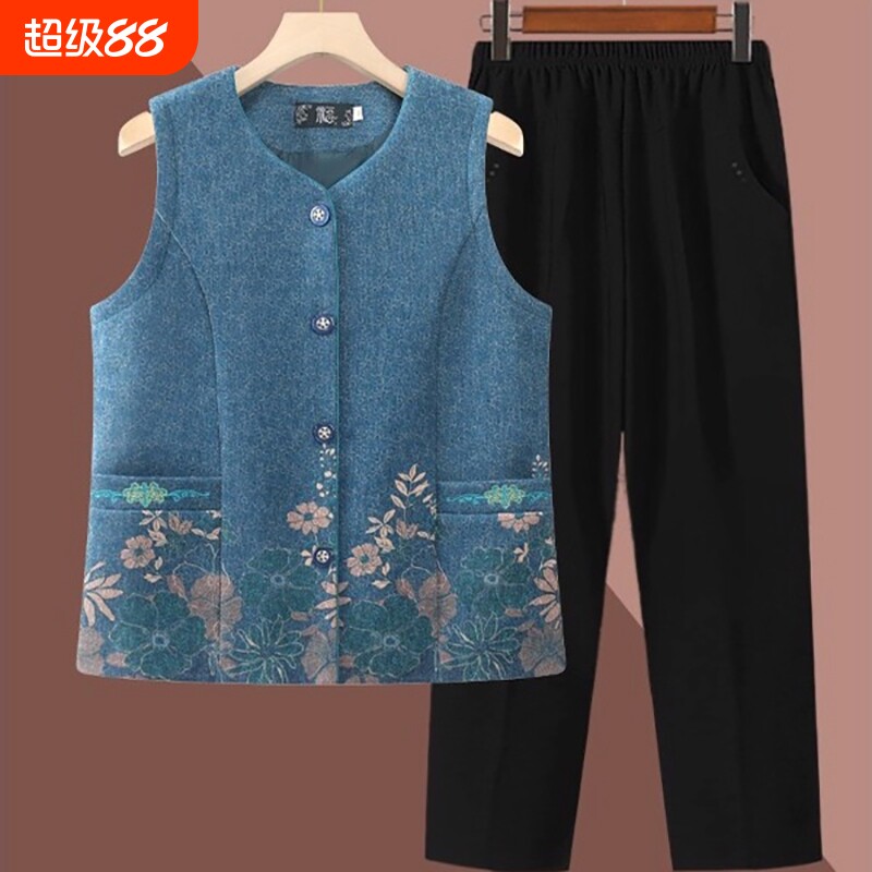 中老年人马甲女奶奶春秋背心外套薄款妈妈装坎肩老人衣服太太新款