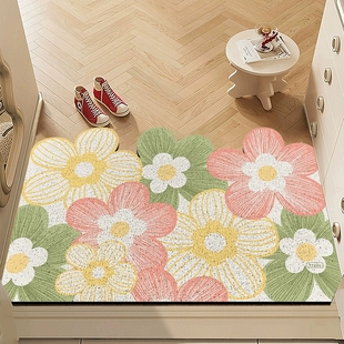 丝圈小花入户门地垫家用可裁剪玄关脚垫防水耐磨防滑进门口脚垫子