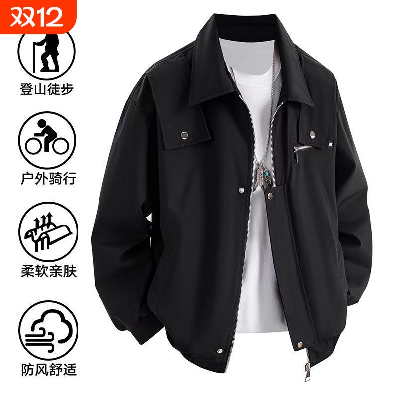 美式复古潮牌飞行员夹克外套男春秋款宽松休闲百搭情侣装上衣