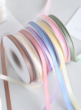 6mm细丝带头饰编发包装缎带发饰彩带花束蛋糕装饰丝带蓝色粉色