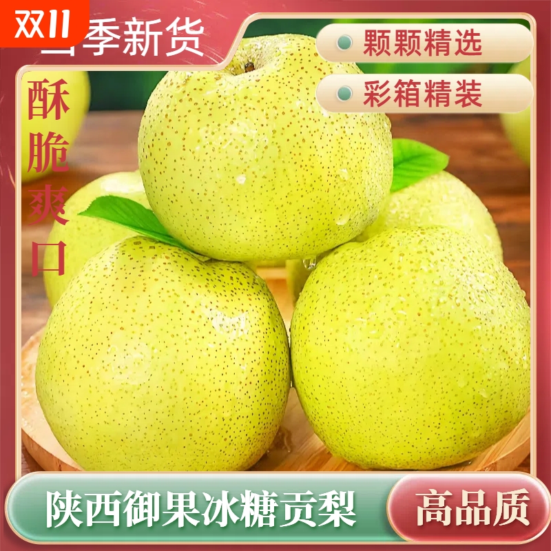 百年老树酥梨当季水果新鲜现摘陕西青梨香梨雪梨皇翠冠整箱
