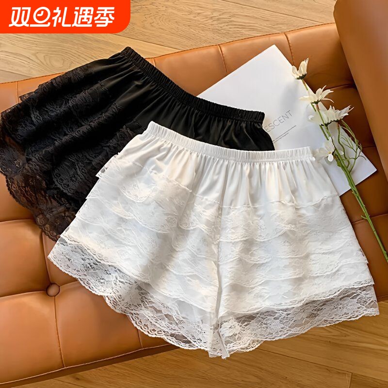 蕾丝花边打底裤裙短裤安全裤防走光可外穿南瓜裤裙裙子蛋糕内搭