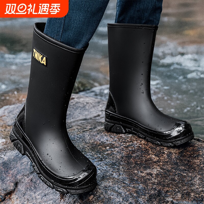 2025高筒水靴单鞋防水新款韩版防滑雨鞋男士劳保外穿工作钓鱼雨靴