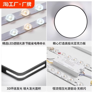 LED吸顶客厅灯主卧室灯2024年新款现代简约圆形阳台房间过道灯具