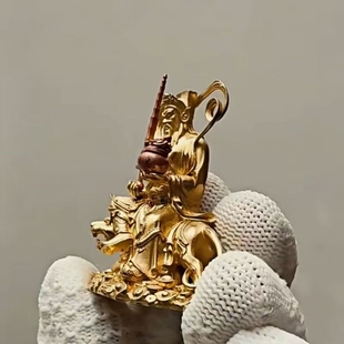 黑虎玄坛赵元帅精致财神摆件赵公明好运金属复古家居摆件文玩饰品