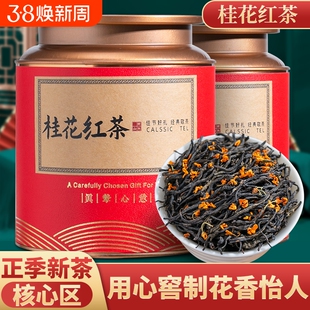 南山头2025新茶桂花红茶特级正山小种茶叶窖制礼盒装500g花香罐装