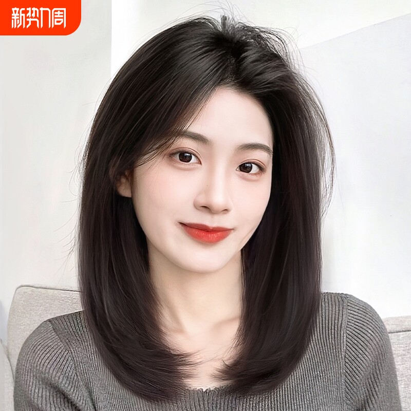 假发女长发自然全头套式真发全真人发轻薄无痕高端整顶锁骨假发套