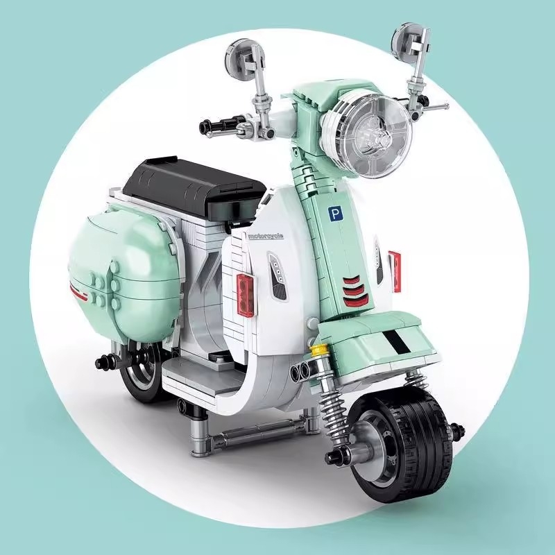 兼容乐高踏板小绵羊摩托车模型高难度巨大型拼装玩具女孩系列礼物