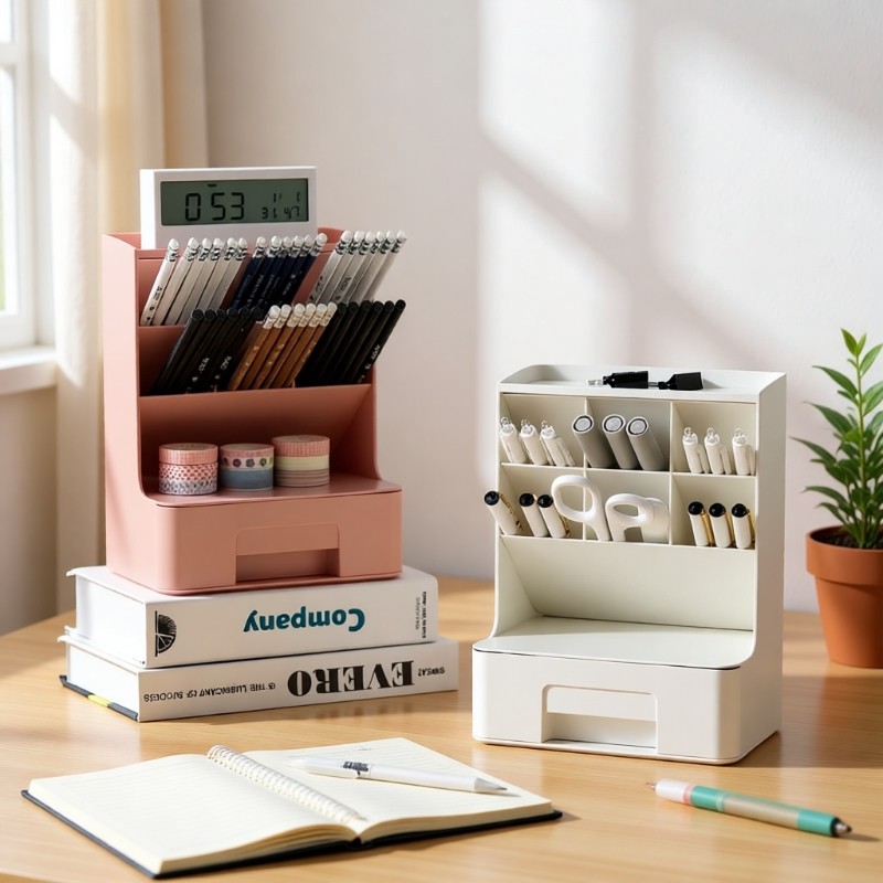 桌面学生笔筒收纳盒化妆刷化妆品收纳抽屉式整理置物架大容量网红,收纳整理,笔筒,淘宝优惠券,粉丝福利购,淘宝优惠卷