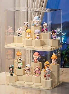 盲盒收纳展示架亚克力泡泡玛特娃娃玩偶小摆件积木透明手办展示柜