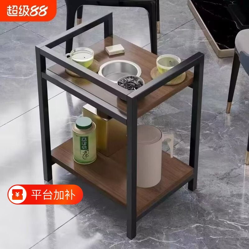 麻将桌棋牌室茶几茶水柜麻将机专用茶水架子可移动小边几烟灰缸