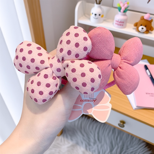 立体蝴蝶结充棉头绳甜美可爱儿童发绳发圈扎马尾橡皮筋发饰女花朵