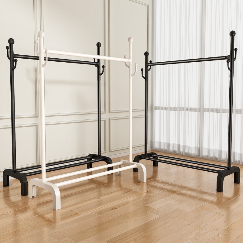 简易晾衣架挂衣架落地衣服架子家用室内晾衣杆卧室床边衣帽架阳台