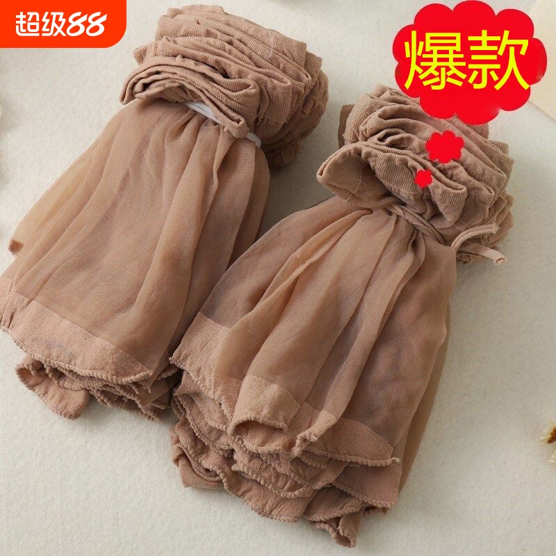 春秋丝袜女士短袜夏季薄款透气水晶袜子肉色透明包芯丝短筒袜隐形