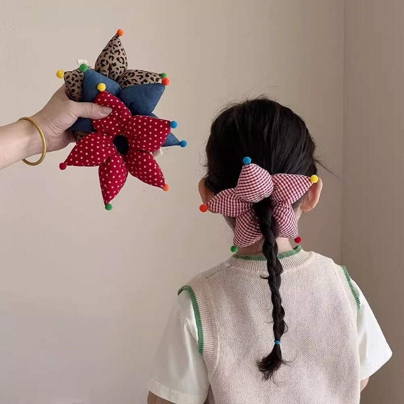 儿童发圈女童波点星星发绳小女孩扎马尾头绳女宝宝丸子头发饰红色