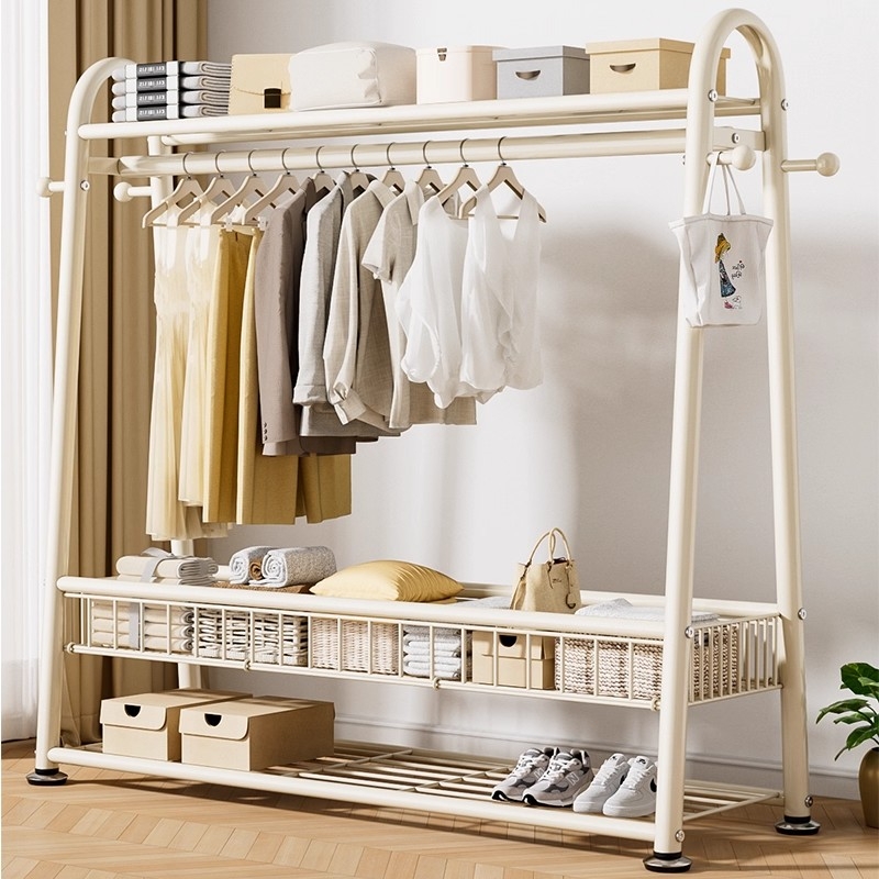 简易挂衣架落地卧室家用晾衣架室内衣帽架阳台凉衣服挂包收纳架子