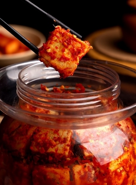 曾姐湖南豆腐乳霉豆腐毛豆腐新化特产香辣无油辣腐乳1000g一块