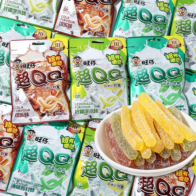 旺旺旺仔超QQ软糖儿童休闲糖果薯条状QQ糖幼儿园分享零食糖果批发
