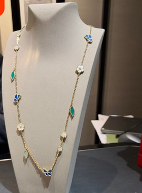 社交无压力装柜颜色品质lucky幸运手链瓢虫项链蝴蝶五花花朵18k