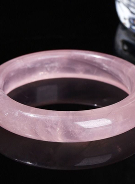 天然水晶莫粉手镯六芒星光透饰品女果冻芙蓉石莫桑比克粉晶首饰