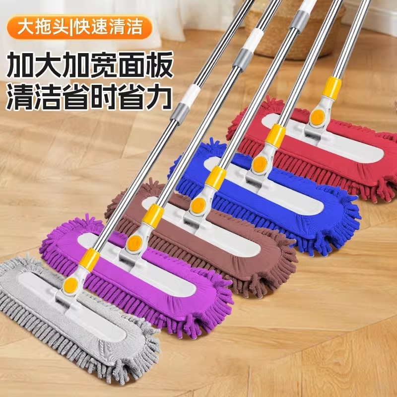 不锈钢杆雪尼尔平板拖把套布