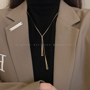 配饰蛇骨链 饰毛衣链搭配衣服时尚 钛钢项链女高档大气高级感长款 装