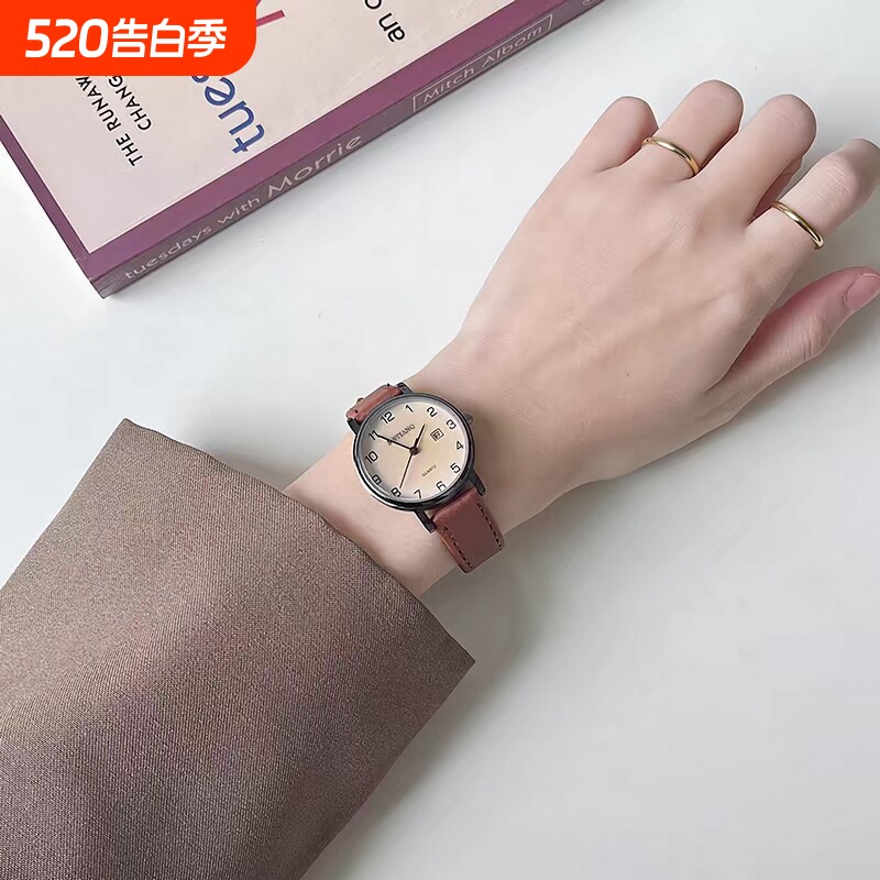 公务员考试专用手表女款初高中学生简约时尚小众轻奢高颜值石英表