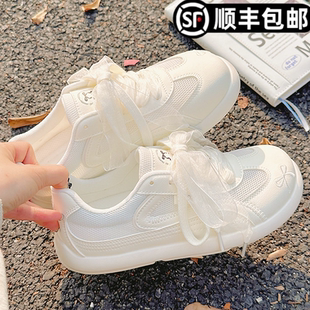 女百搭芭蕾风德训板鞋 夏季 子透气不闷脚网面网鞋 女配裙子鞋 小白鞋