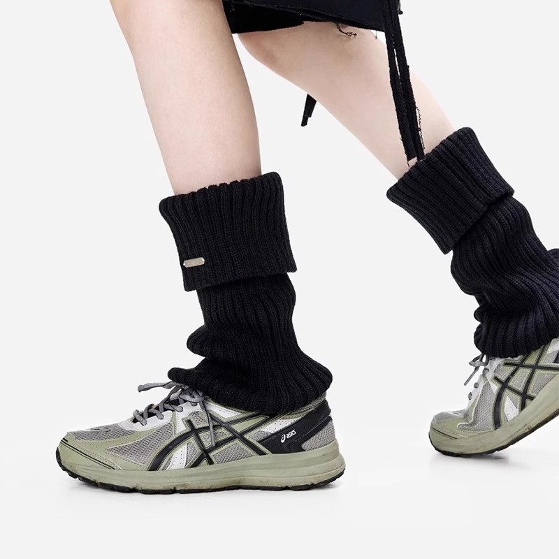 辣妹针织袜套女秋冬款y2k堆堆白色保暖显瘦腿套搭配雪地靴长筒袜