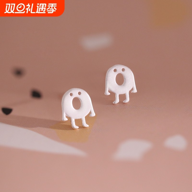 小麋人925纯银耳钉女2025年新款潮耳环小众设计感气质冷性风耳