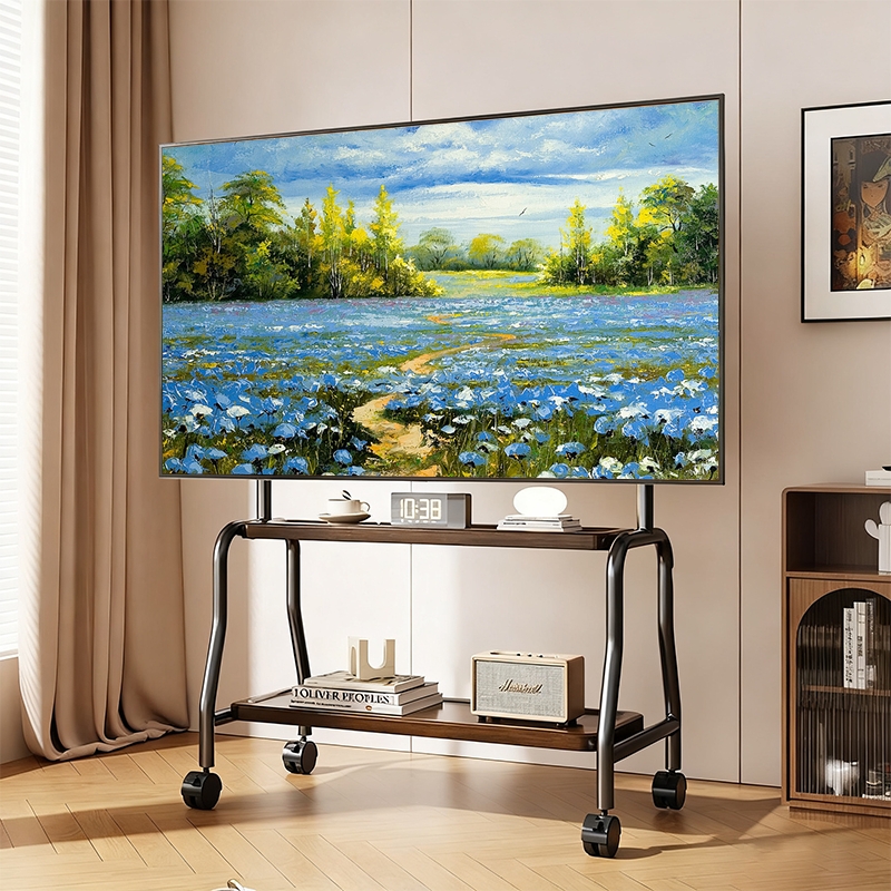 电视机移动落地支架立式带轮推车