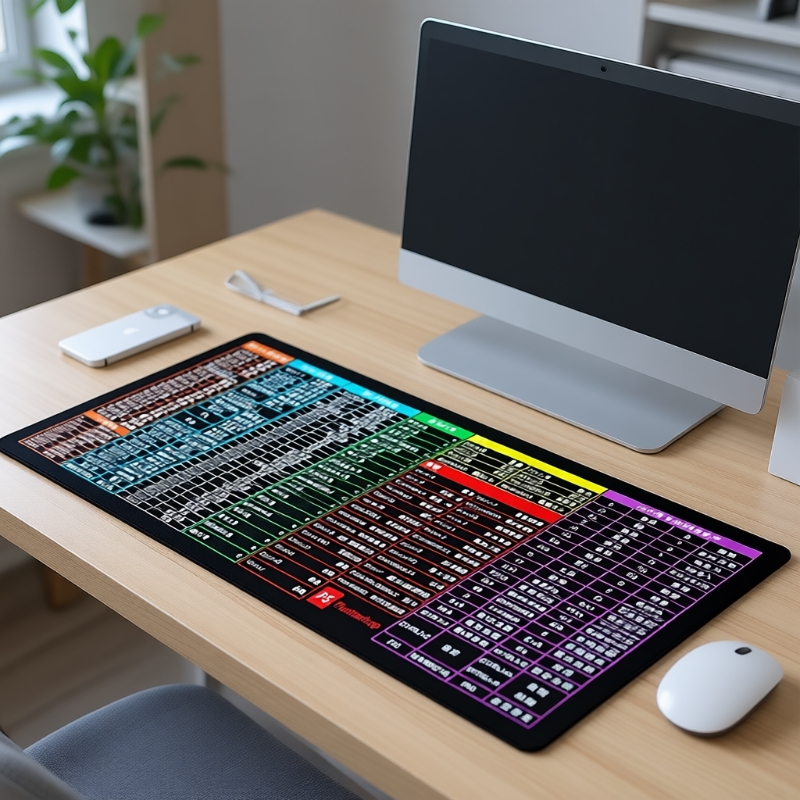 加厚护腕CAD快捷键超大鼠标垫防滑办公桌垫小号可爱女键盘桌面垫