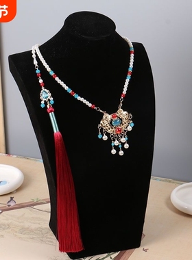 璎珞项链金锁配饰汉服马面裙女