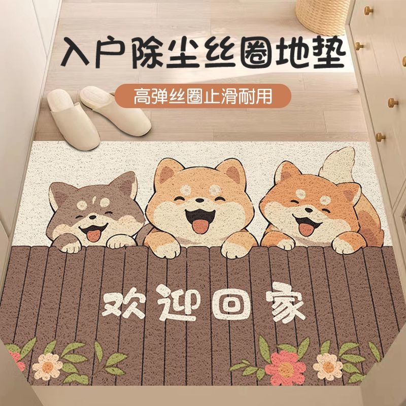 入户门垫卡通地垫门口玄关丝圈脚垫可剪裁地毯进门客厅家用入门垫