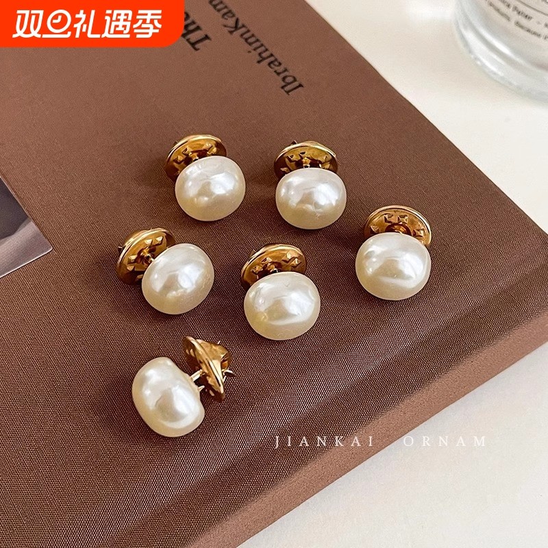 高端精致时尚珍珠胸针扣子固定衣服领口别针胸口防走光神器暗扣女