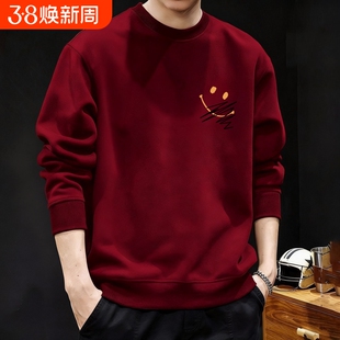 秋冬季新款长袖卫衣男款宽松ins潮流小众学生情侣保暖t恤上衣黑色