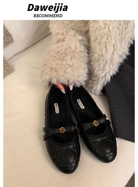 内增高黑色法式小香风玛丽珍鞋女2025秋冬新款温柔晚晚鞋加绒单鞋